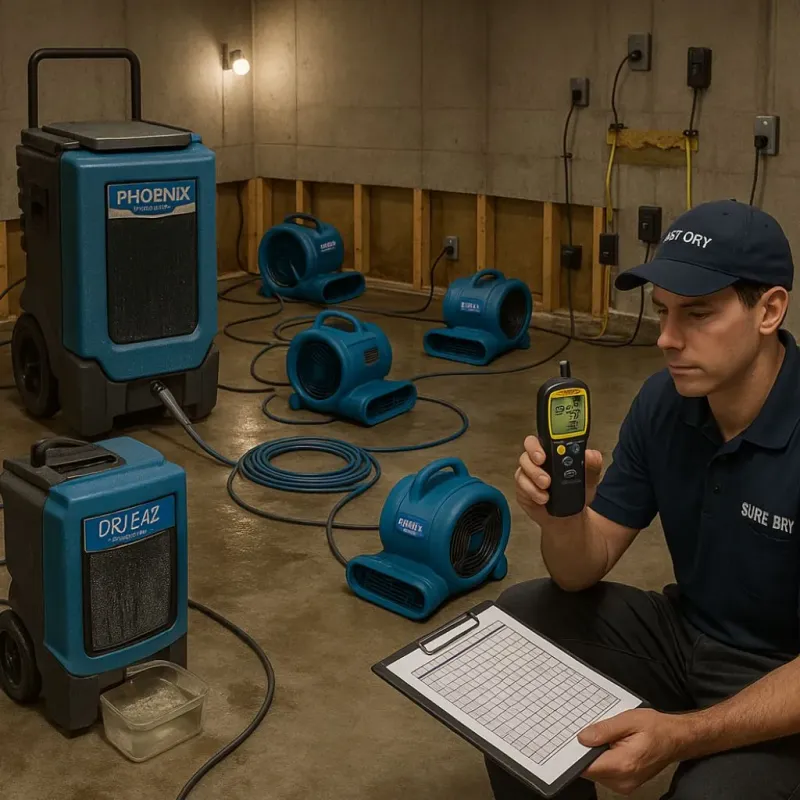 Structural Drying and Dehumidification process in Wesleyville, PA